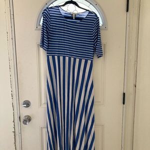 Matilda Jane Blue and White Dress - Size Large